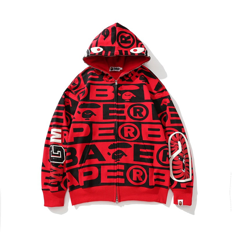 Bathing Ape Hoodie Shark Loose Hooded Sweater Jacket
