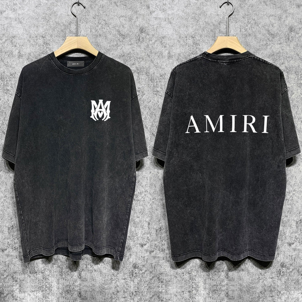Amiri T-shirt Washed and Worn Retro Short Sleeve T-shirt
