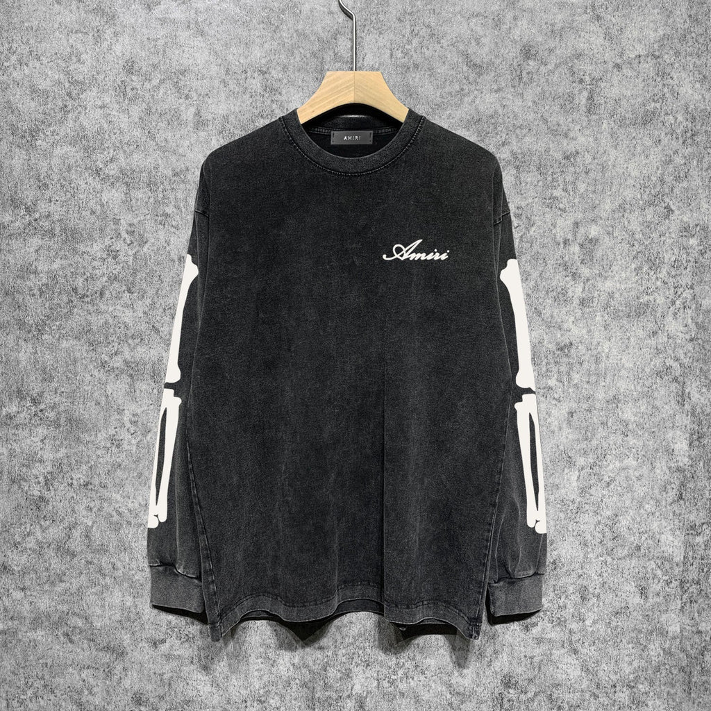 Amiri Long-Sleeve Shirt Bone Print Vintage Long Sleeve T-shirt