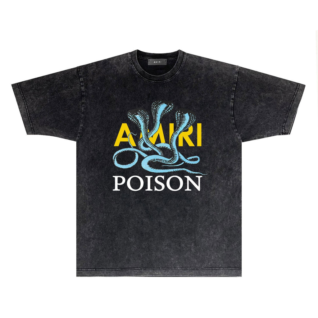 Amiri T-shirt Washed and Worn Retro Short Sleeve T-shirt