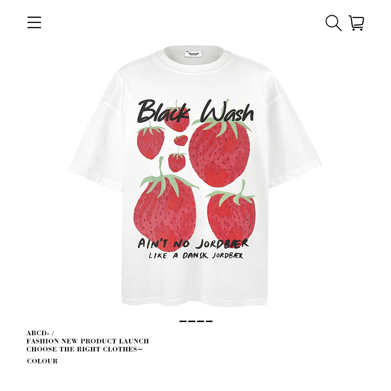 American vintage street T-shirt pure cotton men's and women's summer loose