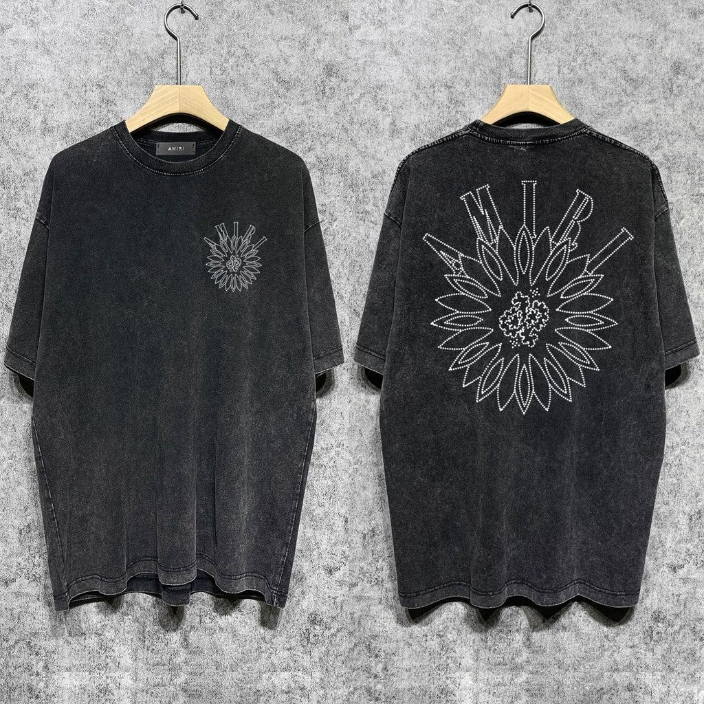 Amiri T-shirt Washed and Worn Retro Short Sleeve T-shirt