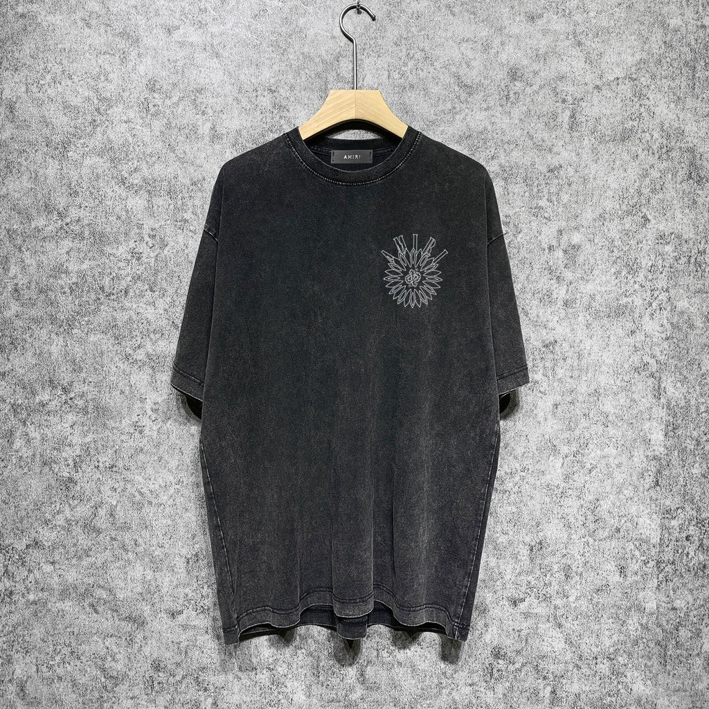 Amiri T-shirt Washed and Worn Retro Short Sleeve T-shirt