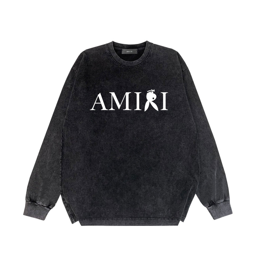 Amiri Long-Sleeve Shirt Vintage Washed and Worn Vintage Long Sleeve T-shirt
