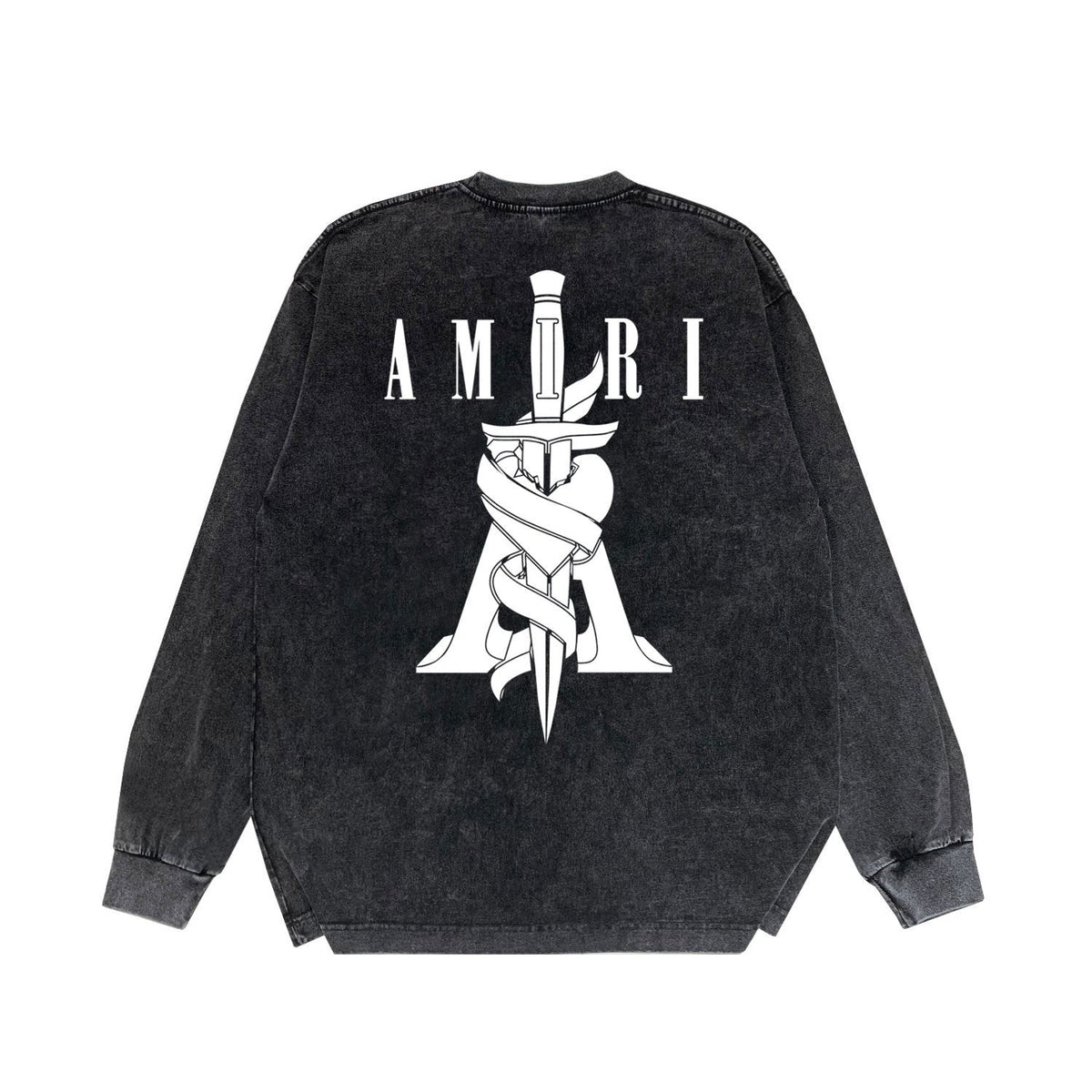 Amiri Long-Sleeve Shirt Sword Pattern Vintage Long Sleeve T-shirt