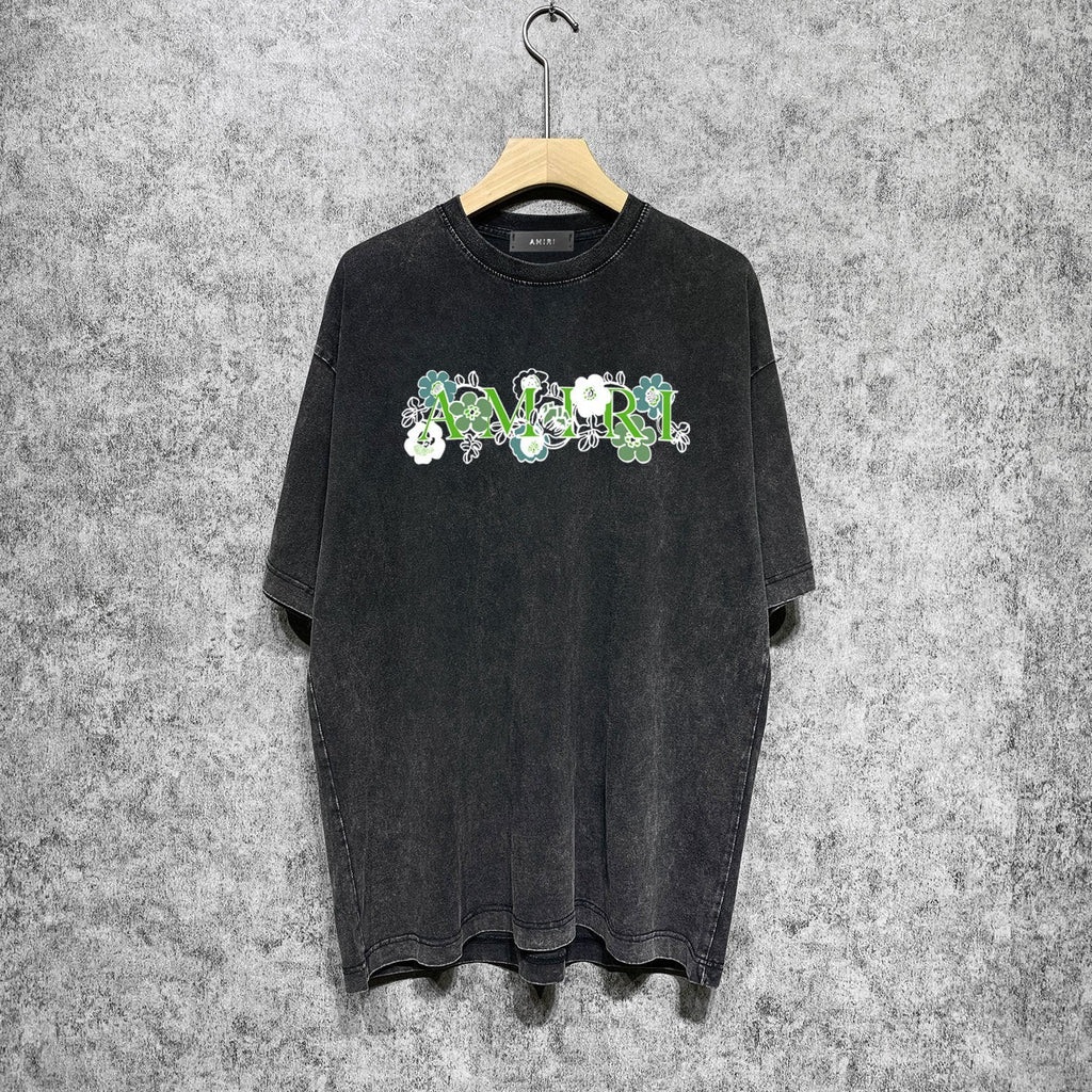 Amiri T-shirt Washed and Worn Retro Short Sleeve T-shirt