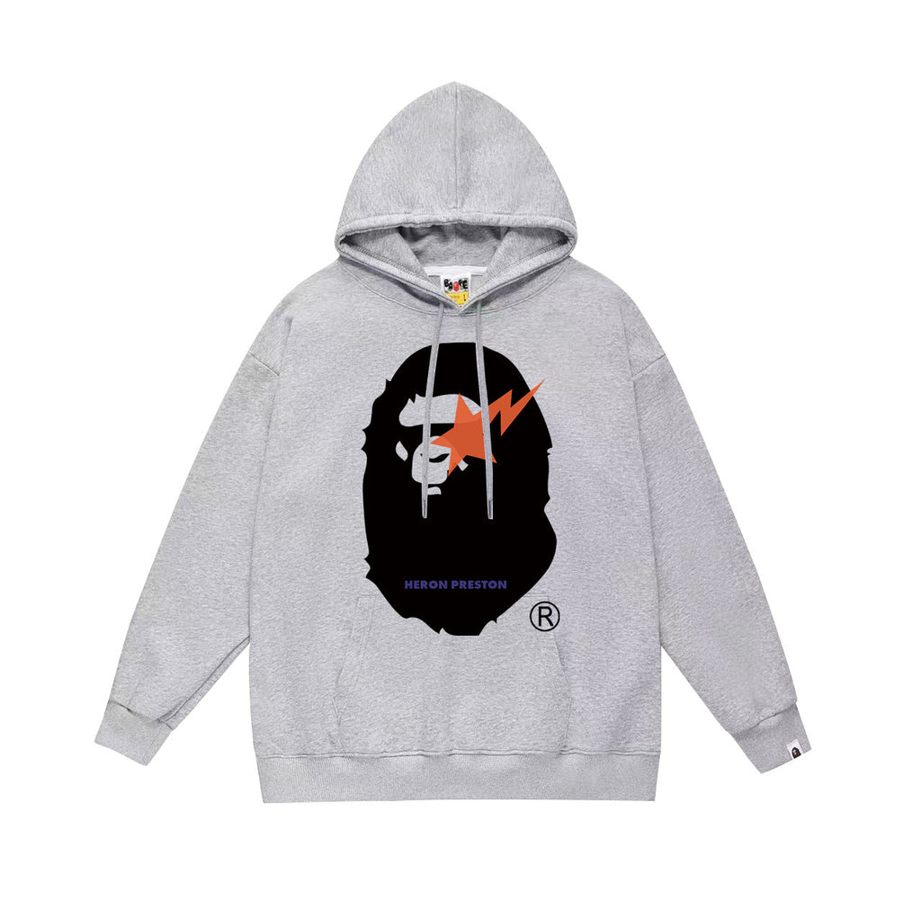 Bathing Ape Hoodie Autumn/Winter Letter Print Loose Hoodie Pullover Ape Sweater