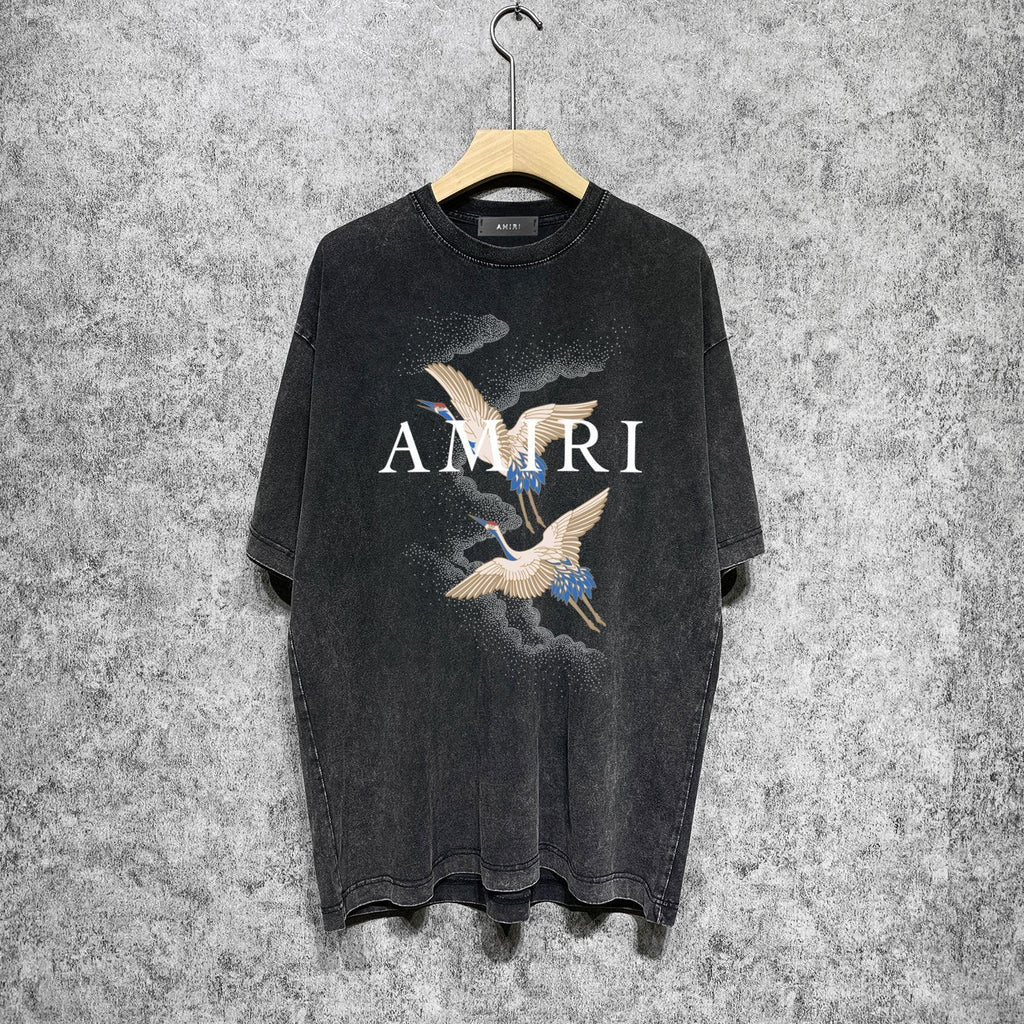Amiri T-shirt Washed and Worn Retro Short Sleeve T-shirt