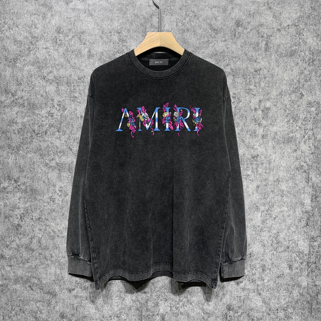 Amiri Long-Sleeve Shirt Vintage Distressed Long Sleeve T-shirt