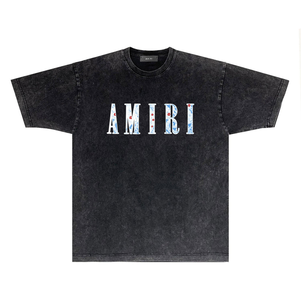 Amiri T-shirt Washed and Worn Retro Short Sleeve T-shirt