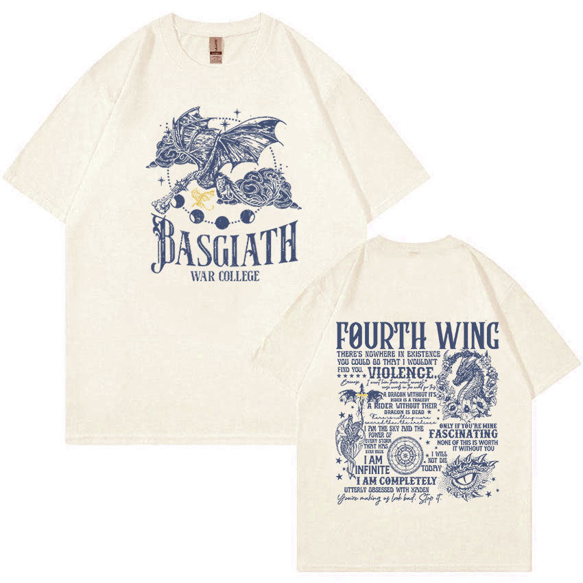 Basgiath War College Fourth Wing Dragon Rider Print Tee