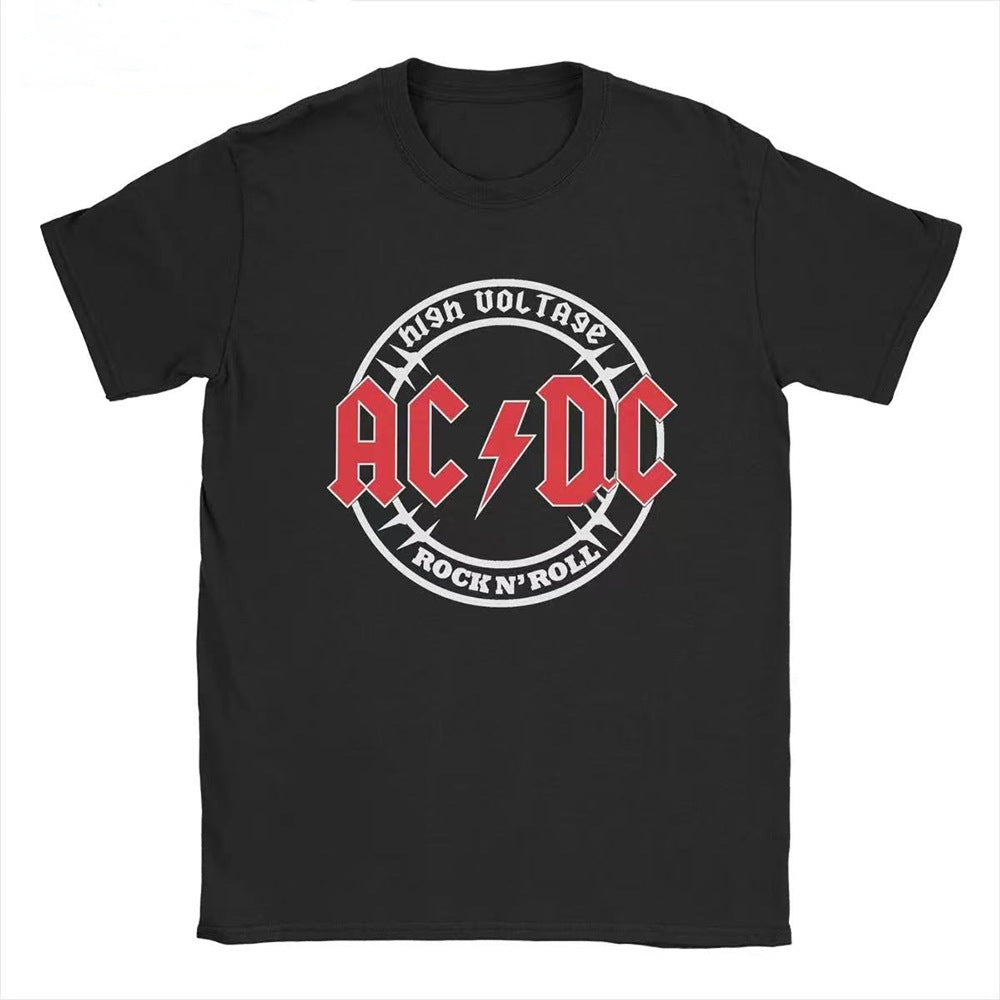 AC DC Framed T-Shirt for Men Women Creative Cotton Tees