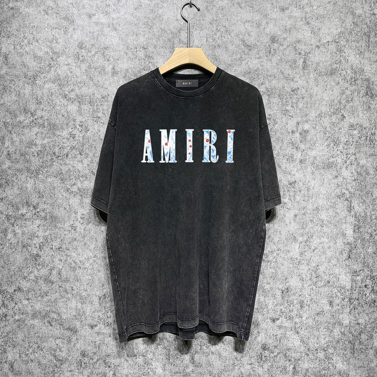 Amiri T-shirt Washed and Worn Retro Short Sleeve T-shirt