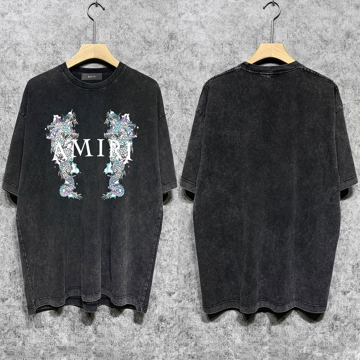 Amiri T Shirts Washed and Worn Retro Short Sleeve T-shirt