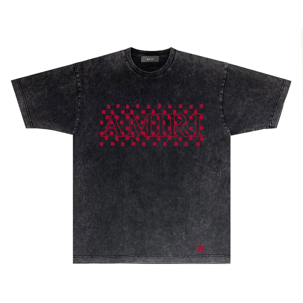Amiri T Shirts Washed and Worn Retro Short Sleeve T-shirt