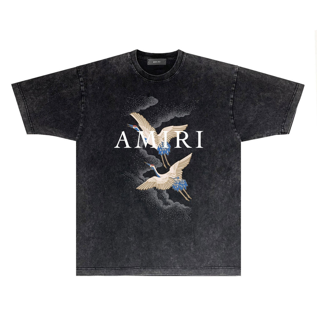 Amiri T-shirt Washed and Worn Retro Short Sleeve T-shirt