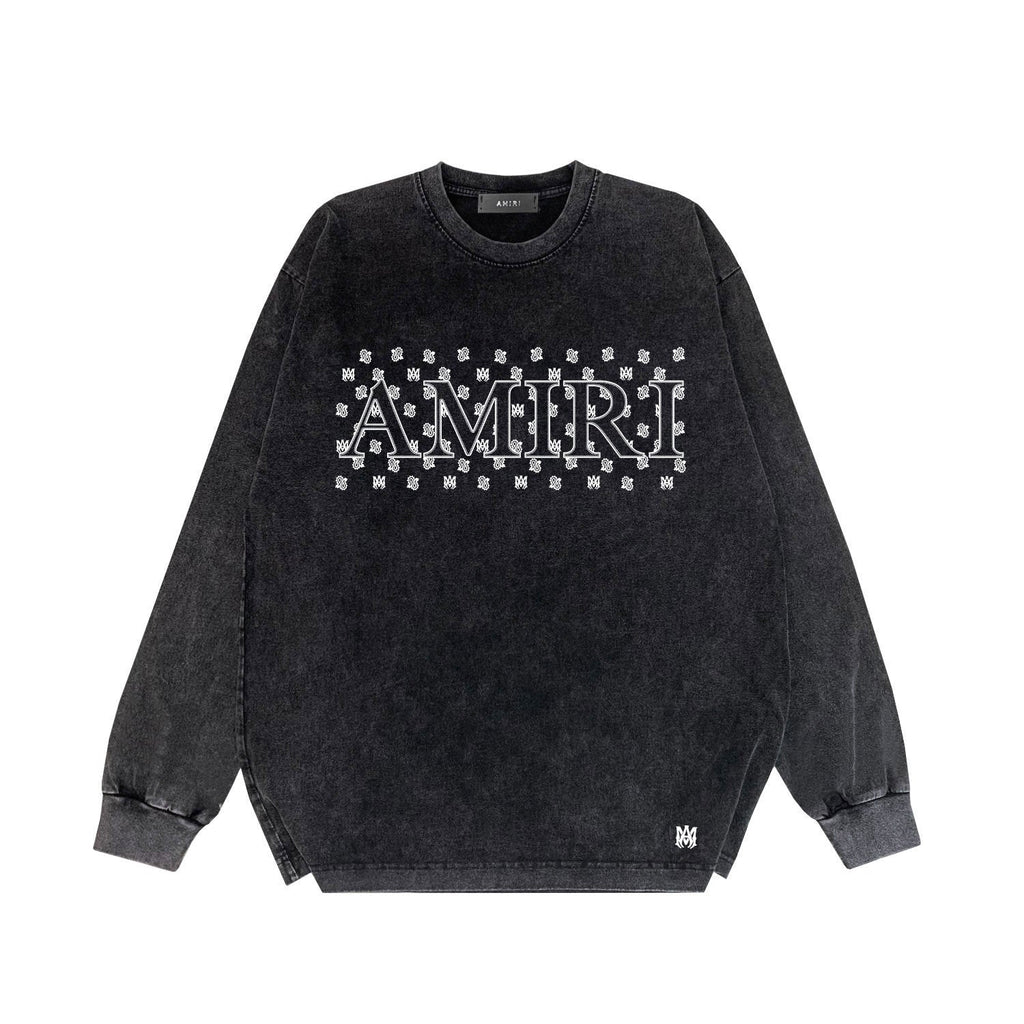 Amiri Long Sleeve Shirt Vintage T Shirt Washed and Worn Vintage Long Sleeve T-shirt