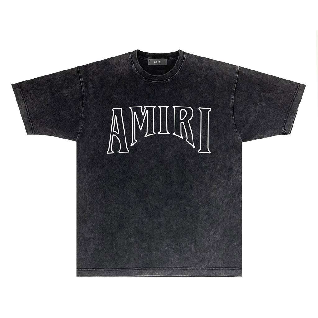 Amiri T Shirts Washed and Worn Retro Short Sleeve T-shirt
