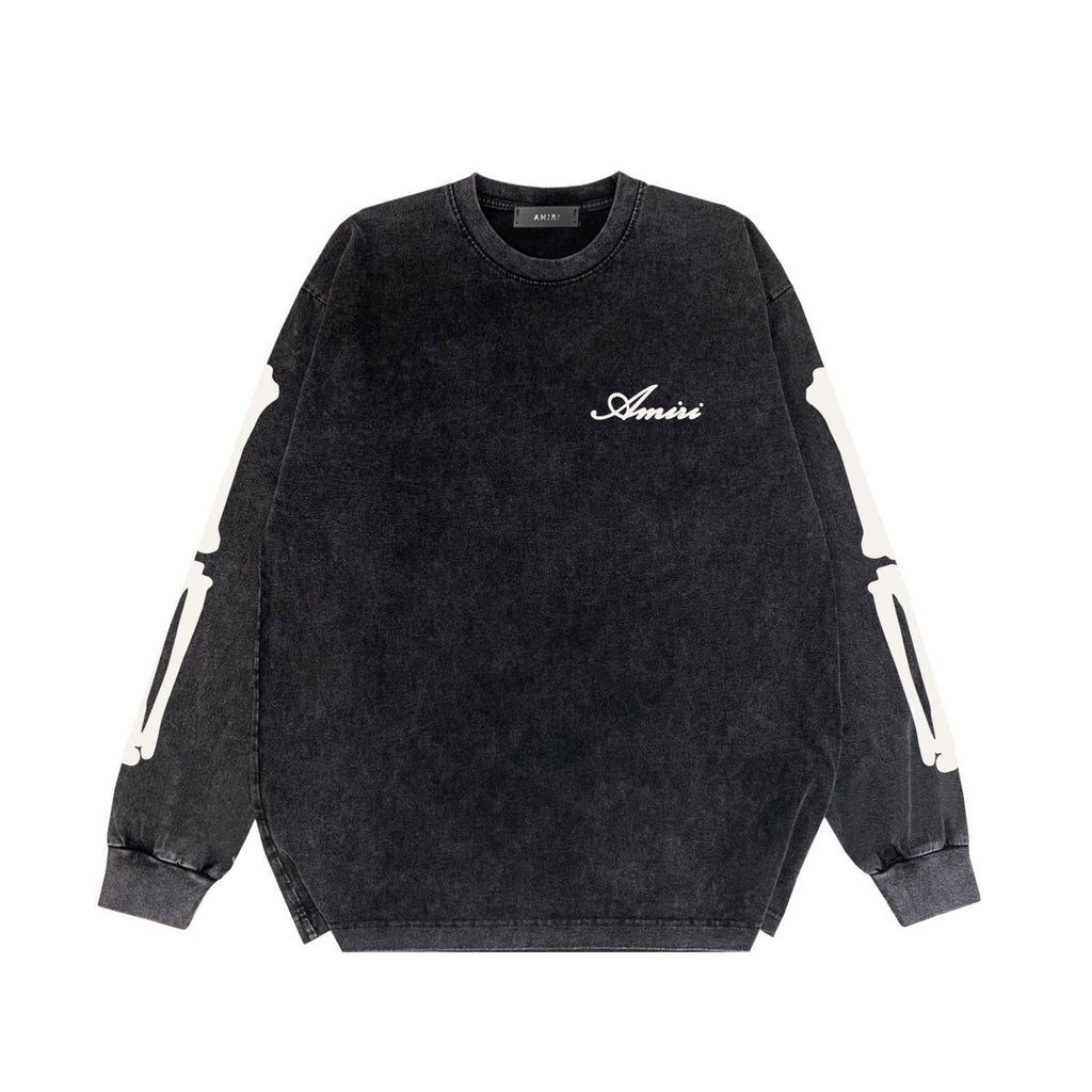 Amiri Long-Sleeve Shirt Bone Print Vintage Long Sleeve T-shirt