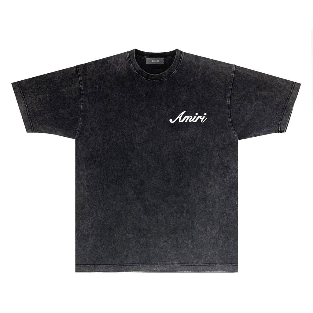 Amiri T Shirts Washed and Worn Retro Short Sleeve T-shirt