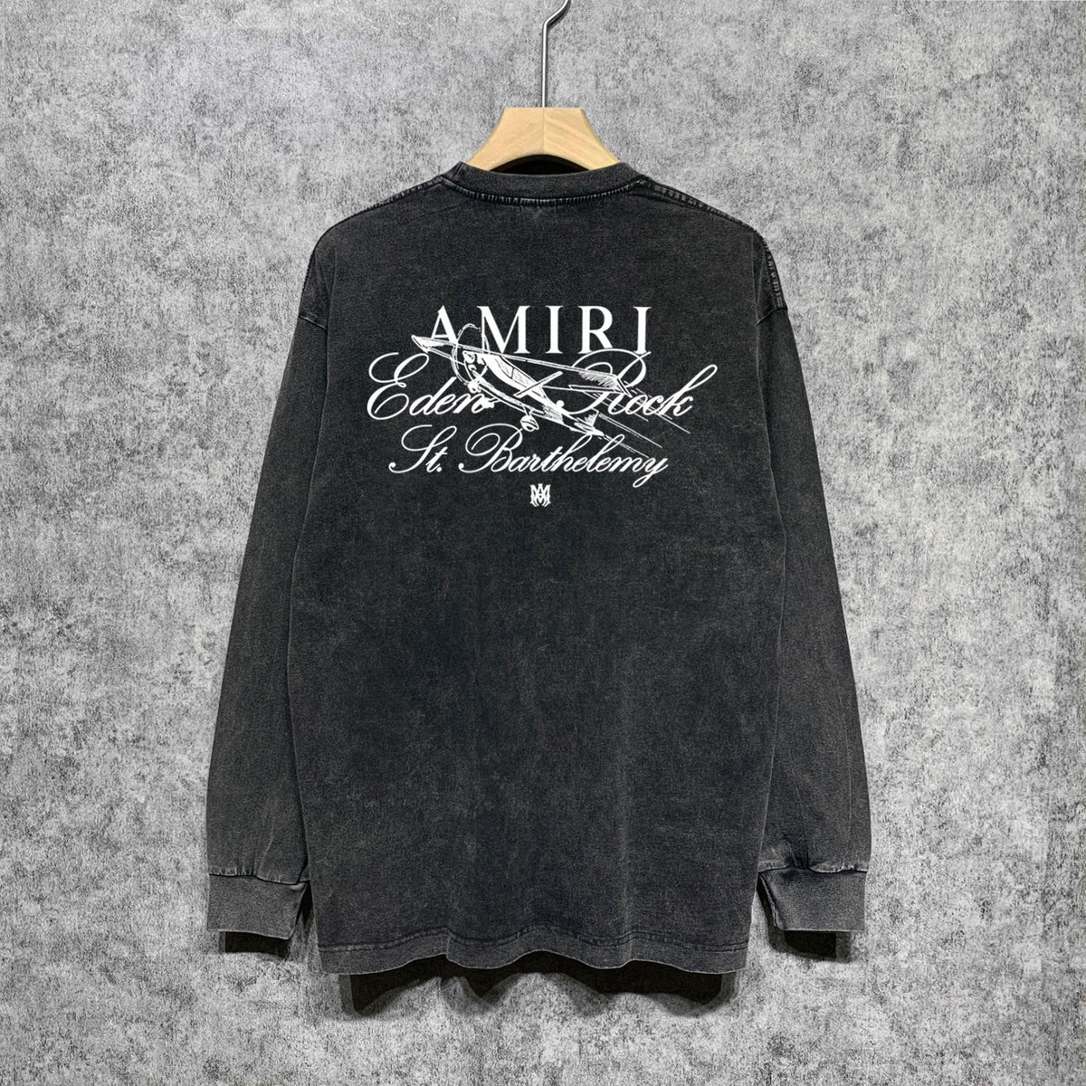 Amiri Long Sleeve Shirt Vintage T Shirt Washed and Worn Vintage Long Sleeve T-shirt