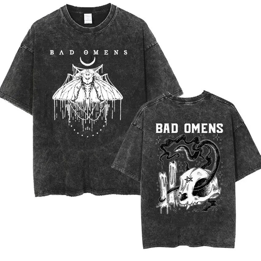 Bad Omens Band Music Tour 2024 Washed T Shirt Retro 90s Men