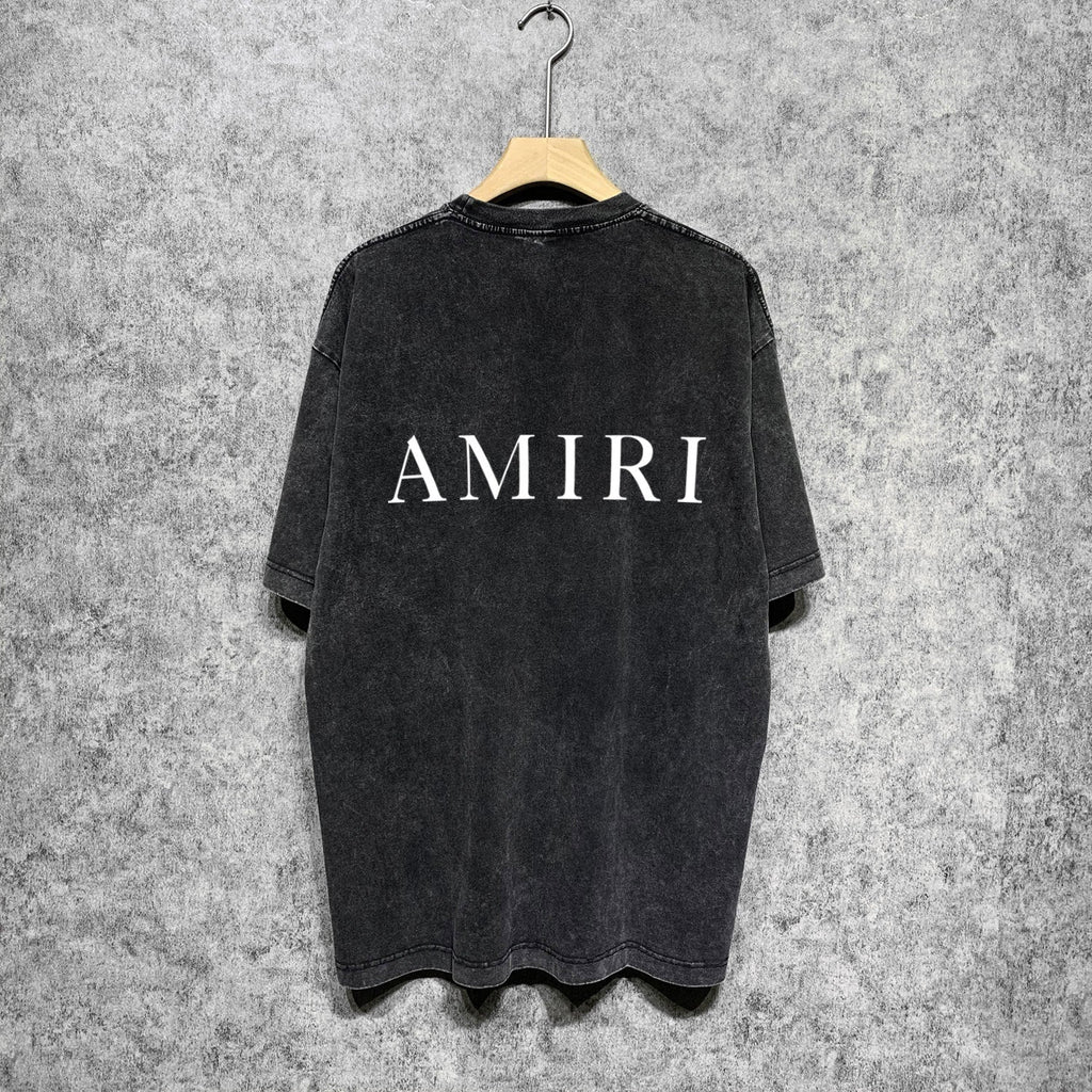 Amiri T-shirt Washed and Worn Retro Short Sleeve T-shirt