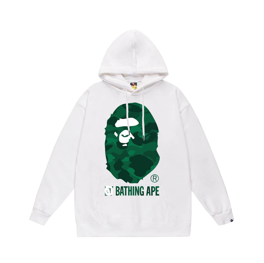 Bathing Ape Hoodie Autumn/Winter Letter Print Loose Hoodie Pullover Ape Sweater
