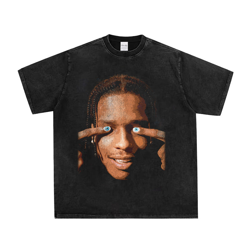 Asap Rocky T Shirts ASAP Rocky Short Sleeve T-Shirts Loose and Versatile for Men and Women