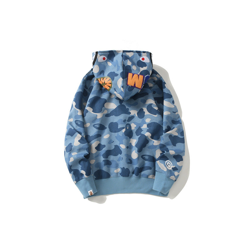 Bathing Ape Hoodie Zip Honeycomb Camo Kangaroo Pocket Sweater Pullover