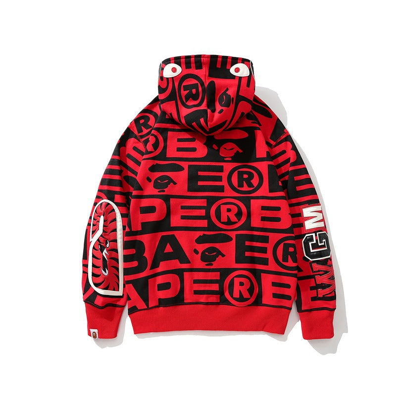 Bathing Ape Hoodie Shark Loose Hooded Sweater Jacket
