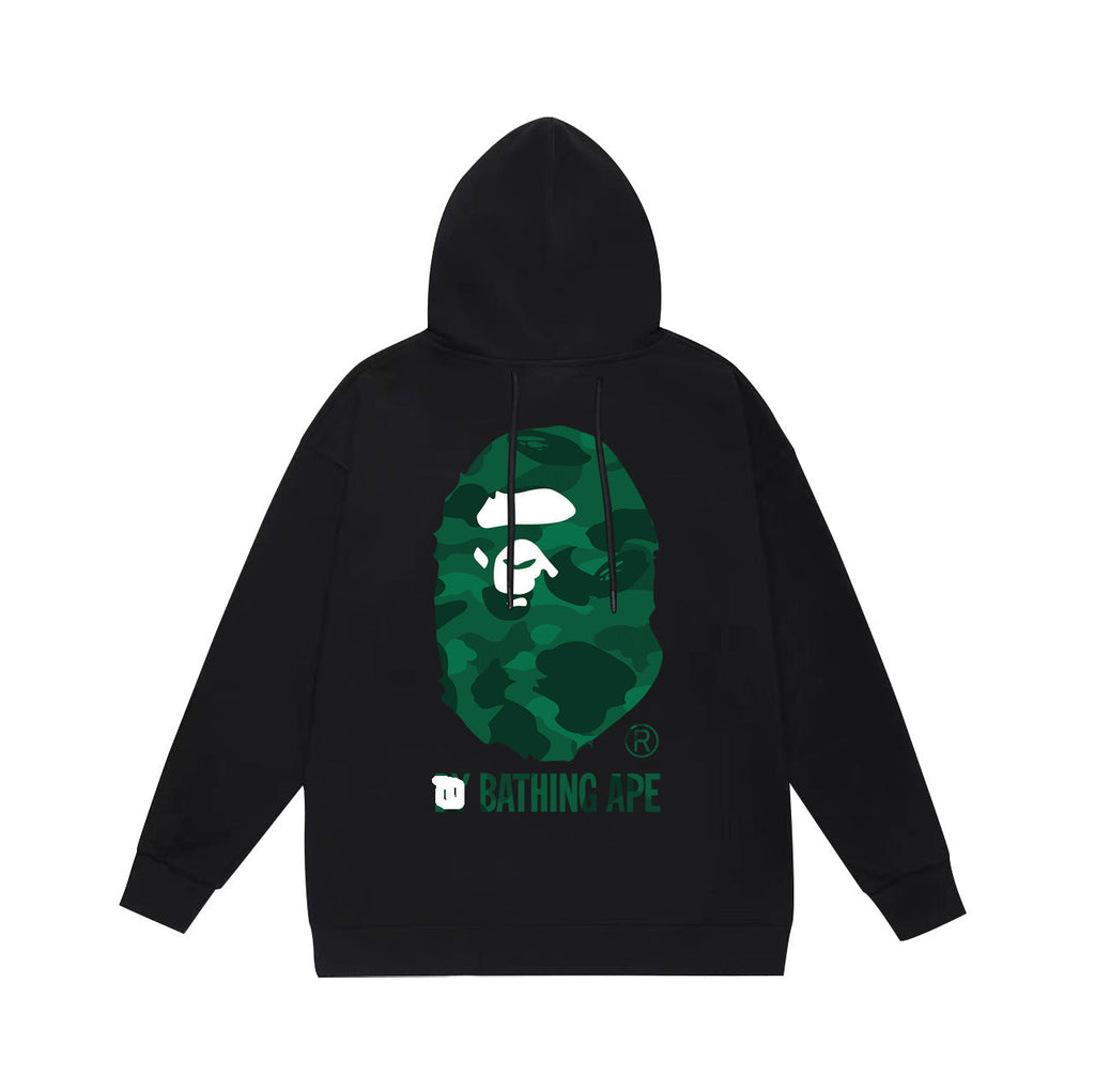 Bathing Ape Hoodie Autumn/Winter Letter Print Loose Hoodie Pullover Ape Sweater