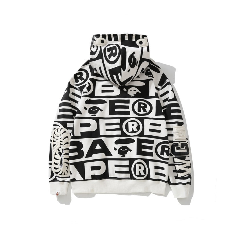 Bathing Ape Hoodie Shark Loose Hooded Sweater Jacket