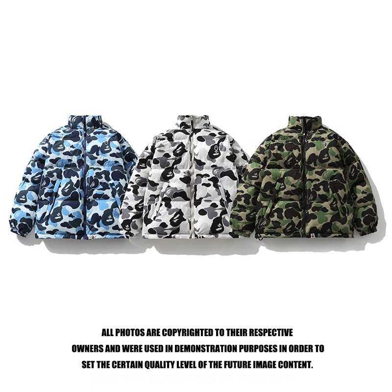 Bathing Ape Coat Double-Sided Camouflage Zipper Cotton-Padded Coat