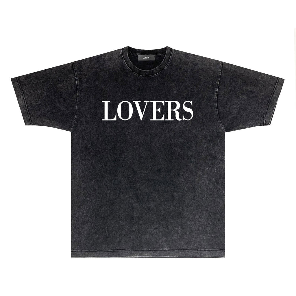 Amiri T Shirts Washed and Worn Retro Short Sleeve T-shirt