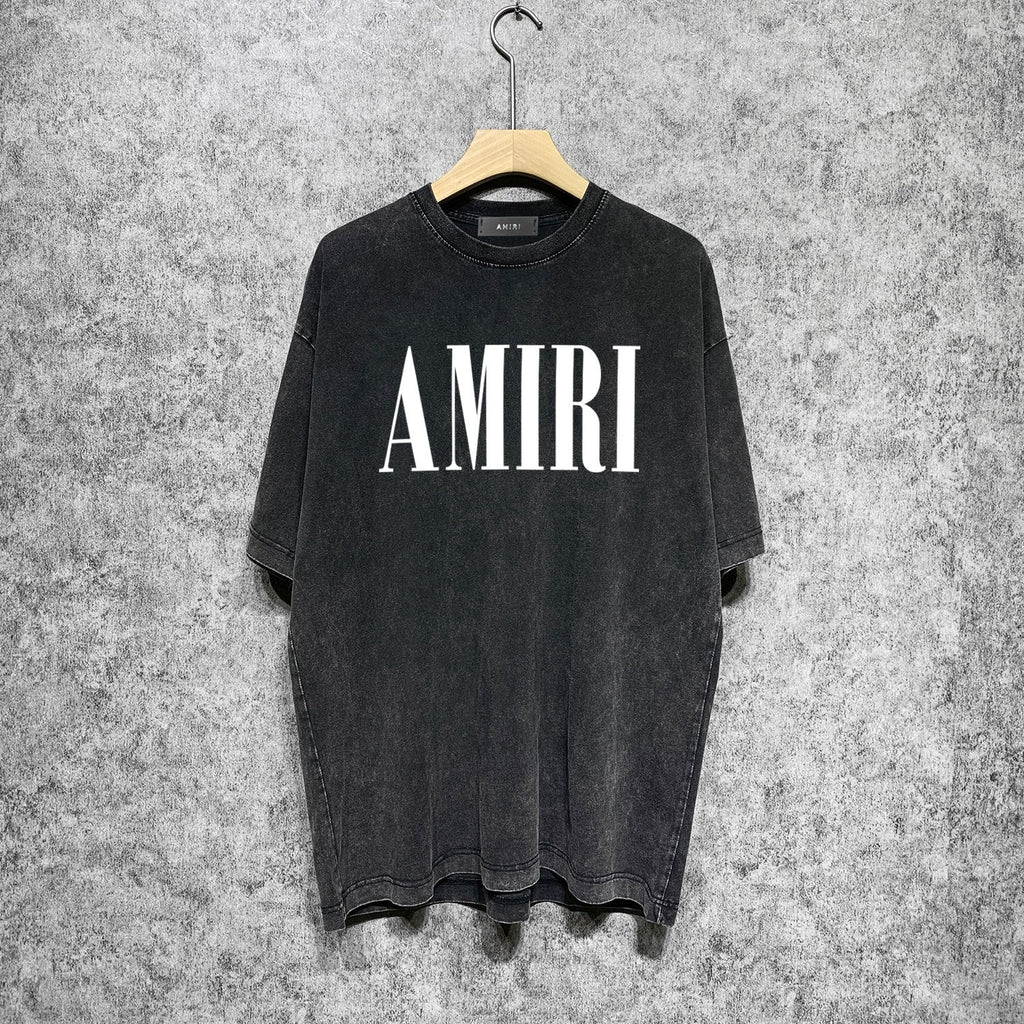 Amiri T-shirt Washed and Worn Retro Short Sleeve T-shirt