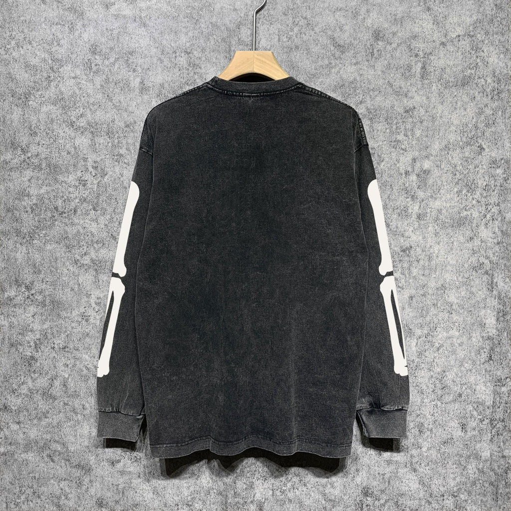 Amiri Long-Sleeve Shirt Bone Print Vintage Long Sleeve T-shirt