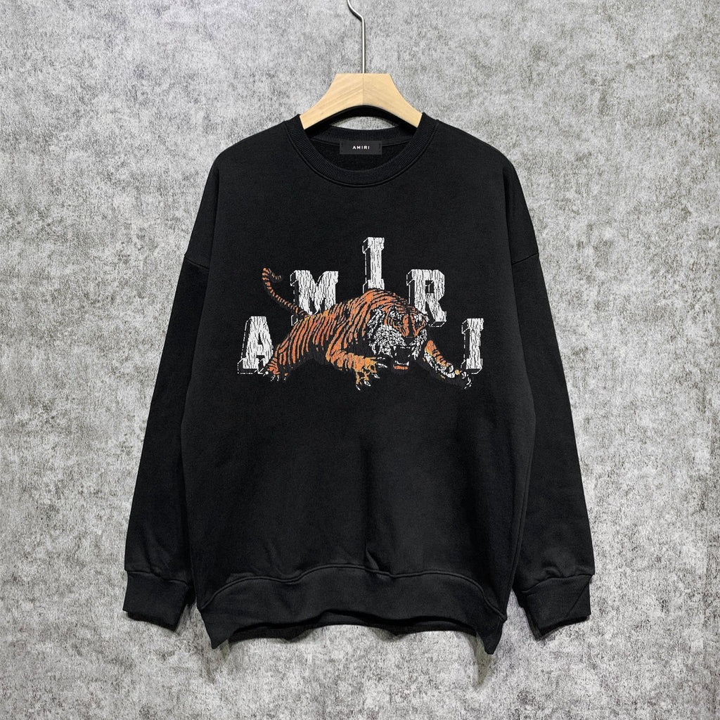 Amiri Long Sleeved Shirt Fashion Brand Crew Sweatshirts round Neck Sweater
