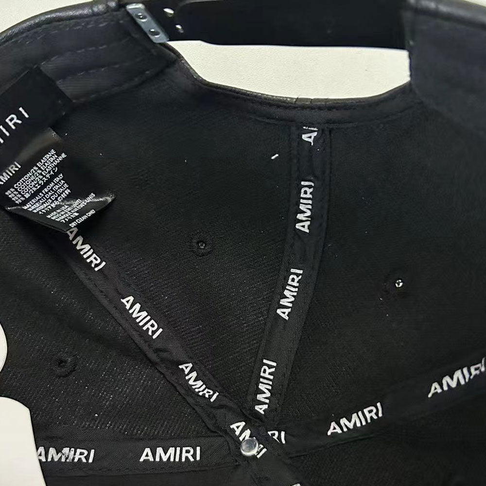 Amiri hat embroidery leather