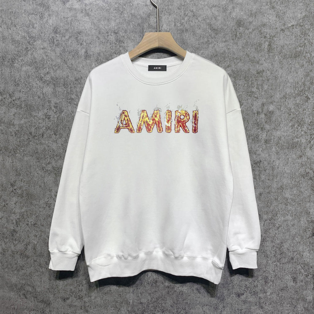 Amiri Long Sleeved Shirt Long Fashion Brand Crew Sweatshirts round Neck Sweater
