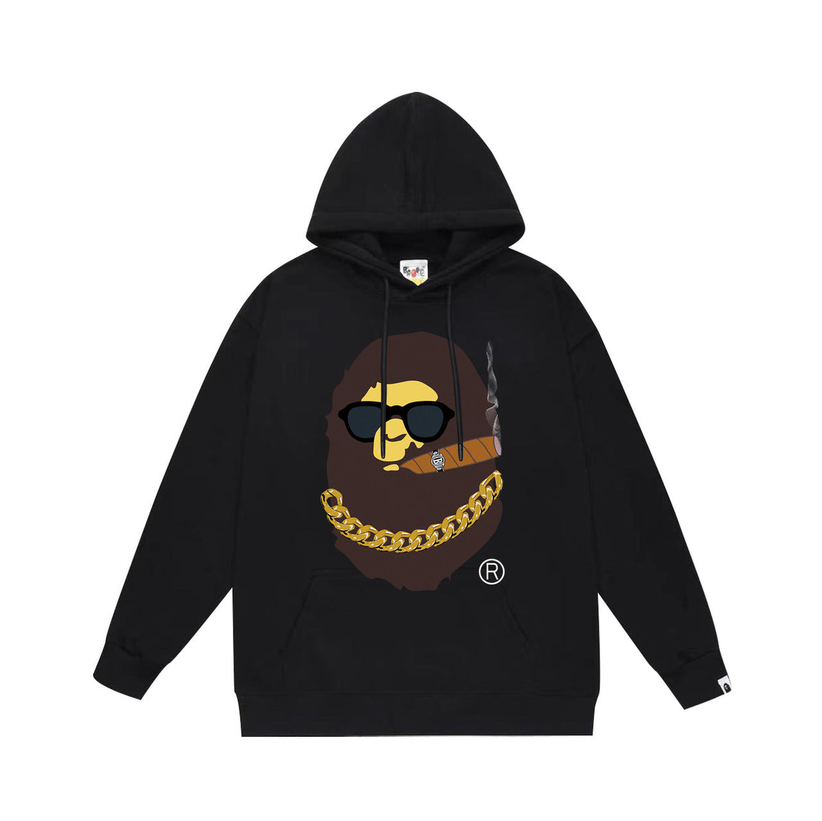 Bathing Ape Hoodie Autumn/Winter Letter Print Loose Hoodie Pullover Ape Sweater