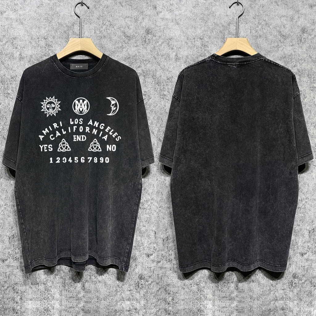 Amiri T-shirt Washed and Worn Retro Short Sleeve T-shirt
