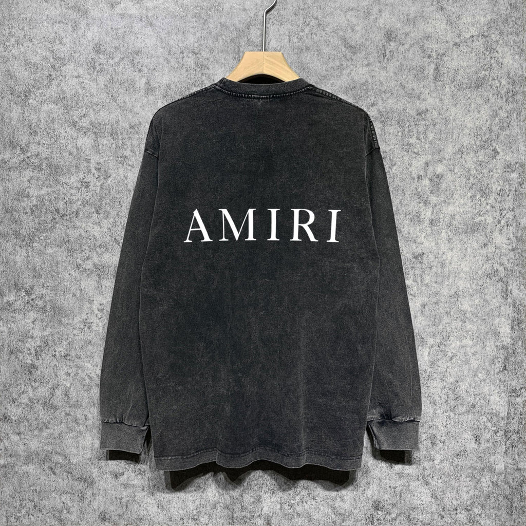 Amiri Long-Sleeve Shirt Vintage Distressed Long Sleeve T-shirt