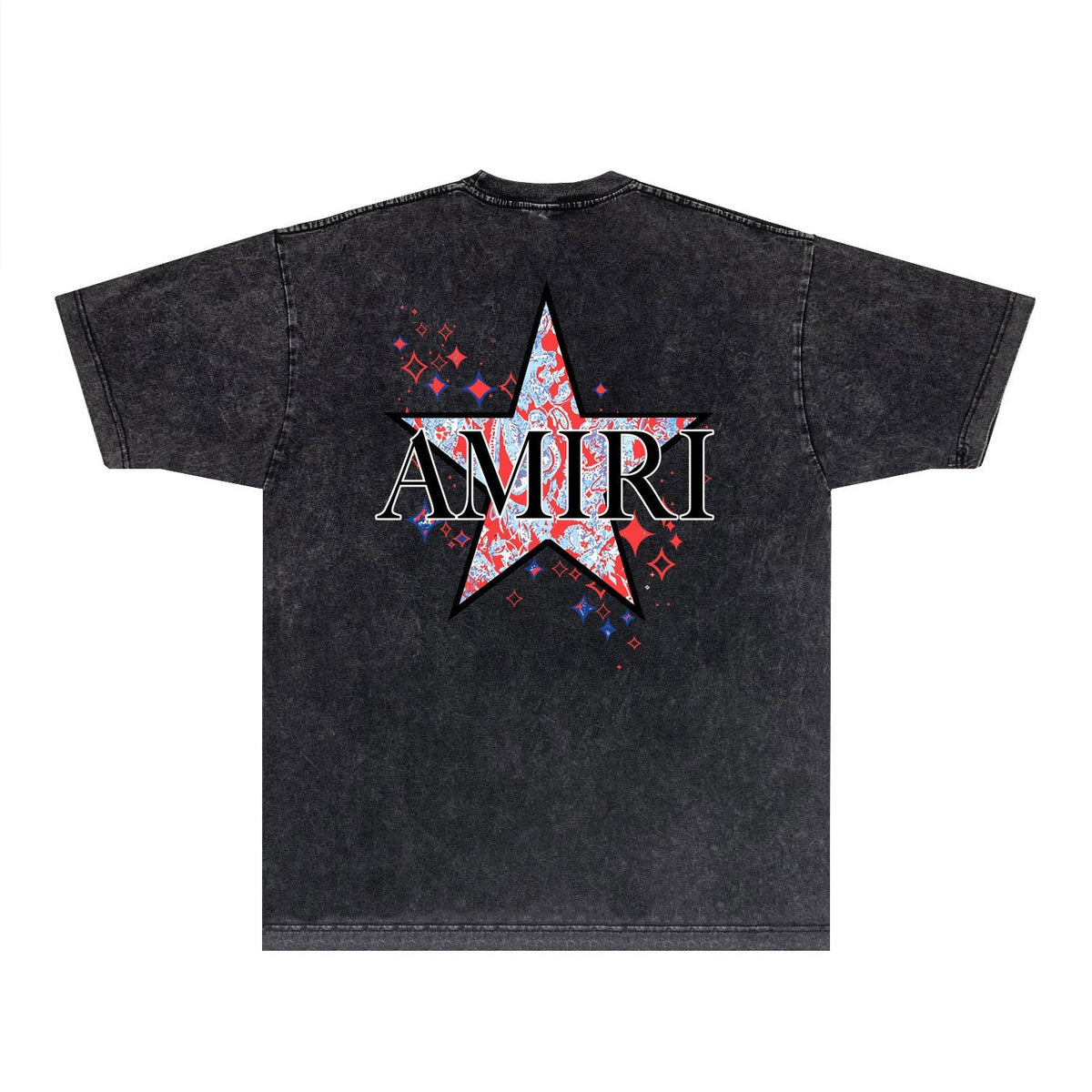 Amiri T-shirt Washed and Worn Retro Short Sleeve T-shirt