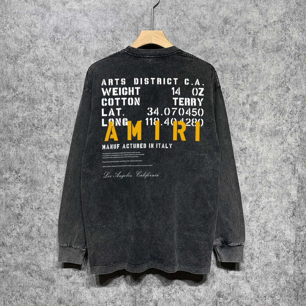 Amiri Long-Sleeve Shirt Vintage Distressed Long Sleeve T-shirt