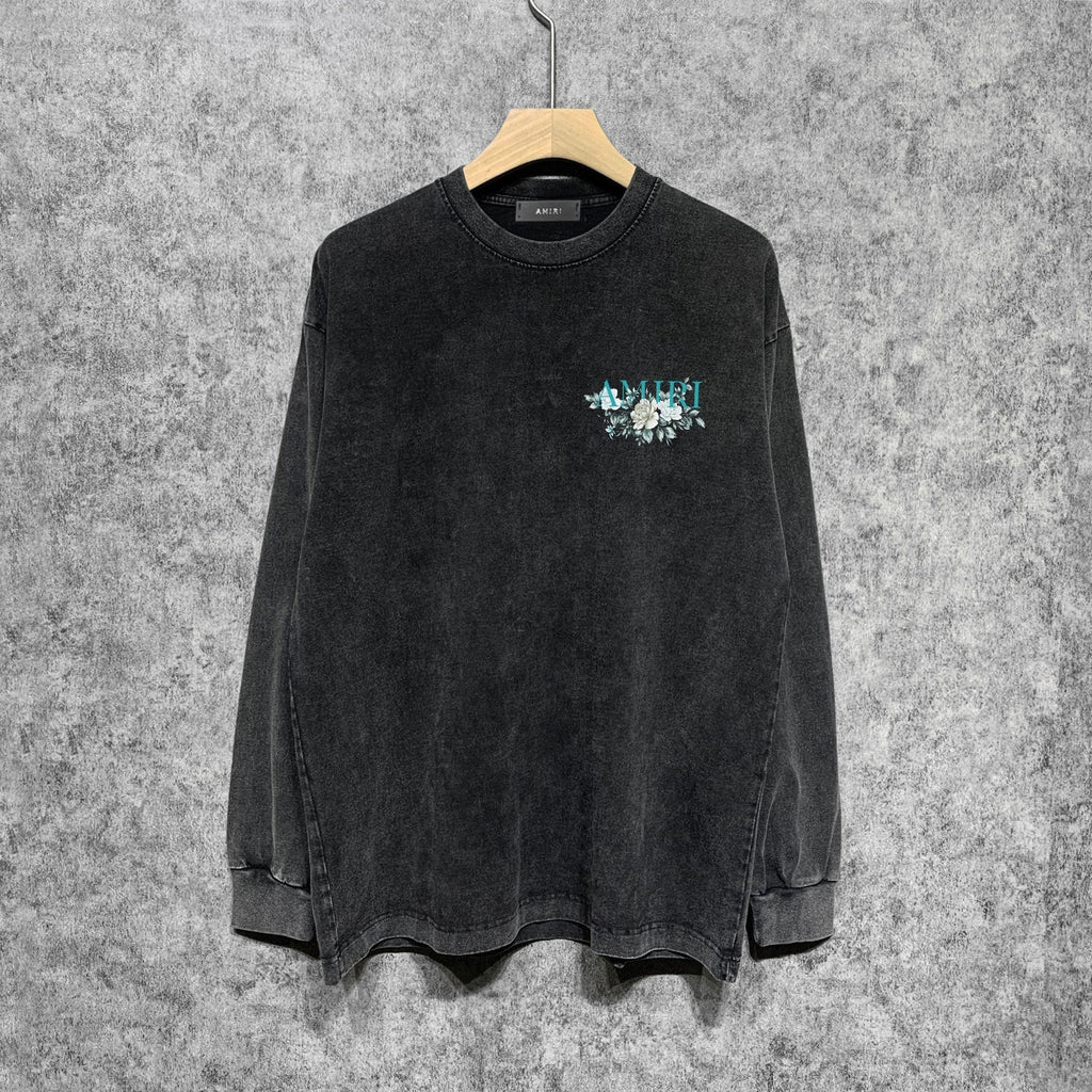 Amiri Long Sleeve Shirt Vintage T Shirt Washed and Worn Vintage Long Sleeve T-shirt