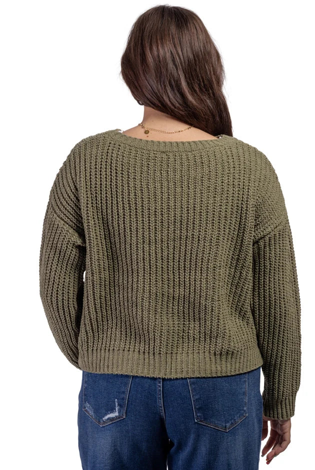 Women's Oversized Chenille Pullover Sweater