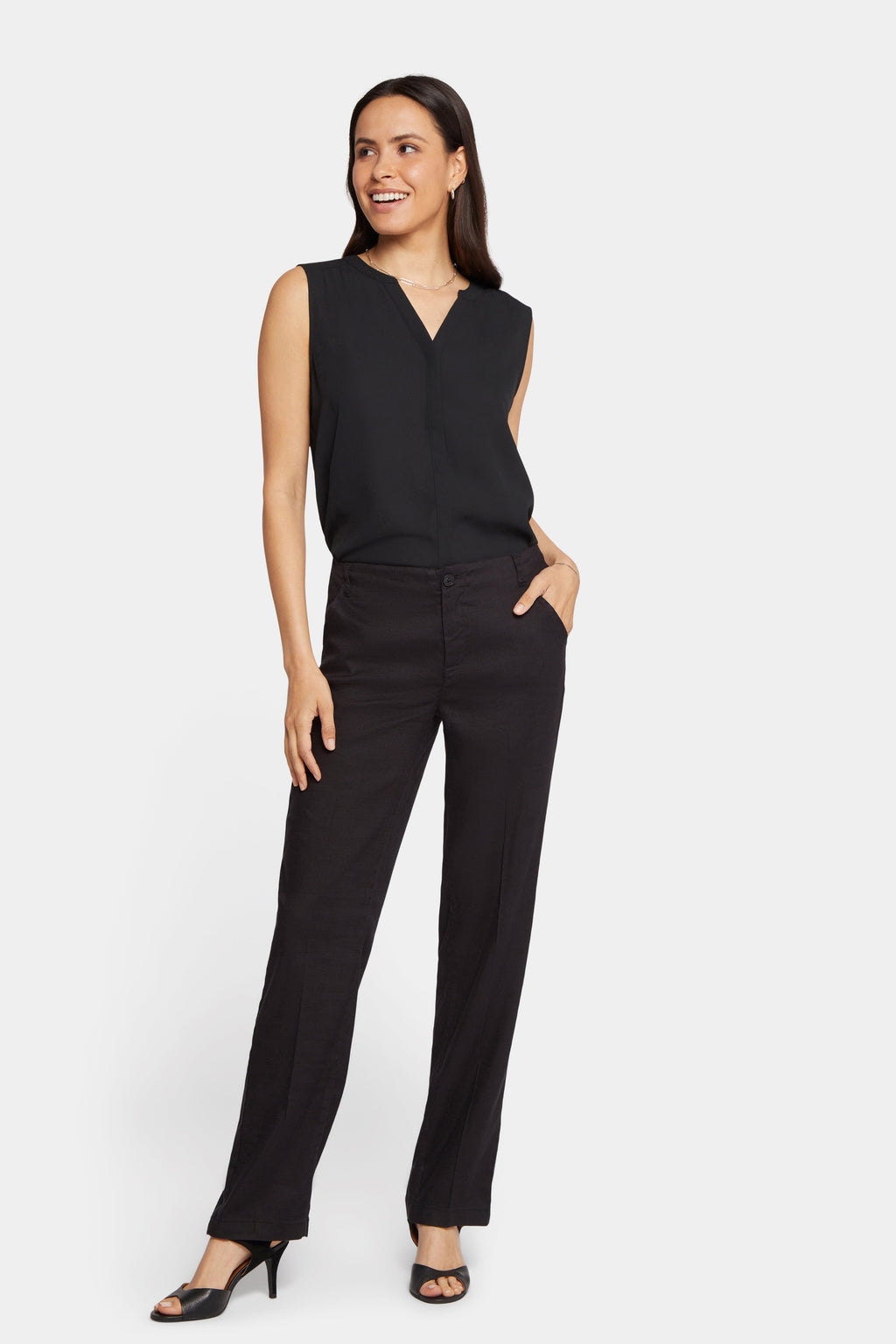 Marilyn Straight Pants In Petite - Black