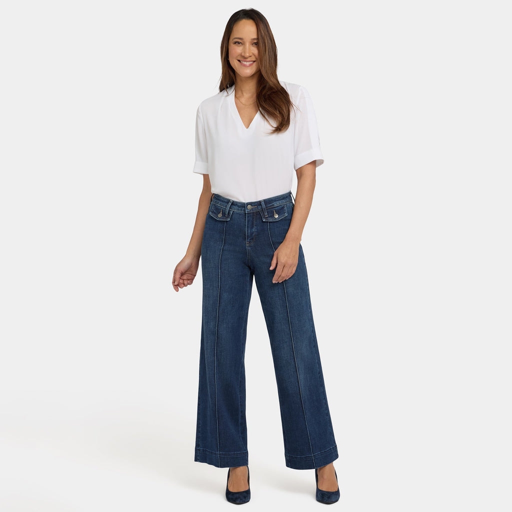 Teresa Wide Leg Jeans In Petite - Louvre Sapphire