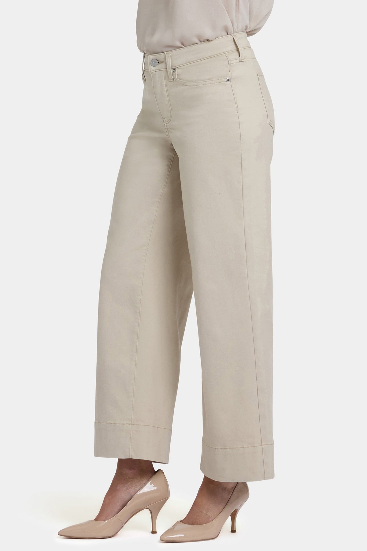 Teresa Wide Leg Ankle Jeans In Petite - Feather